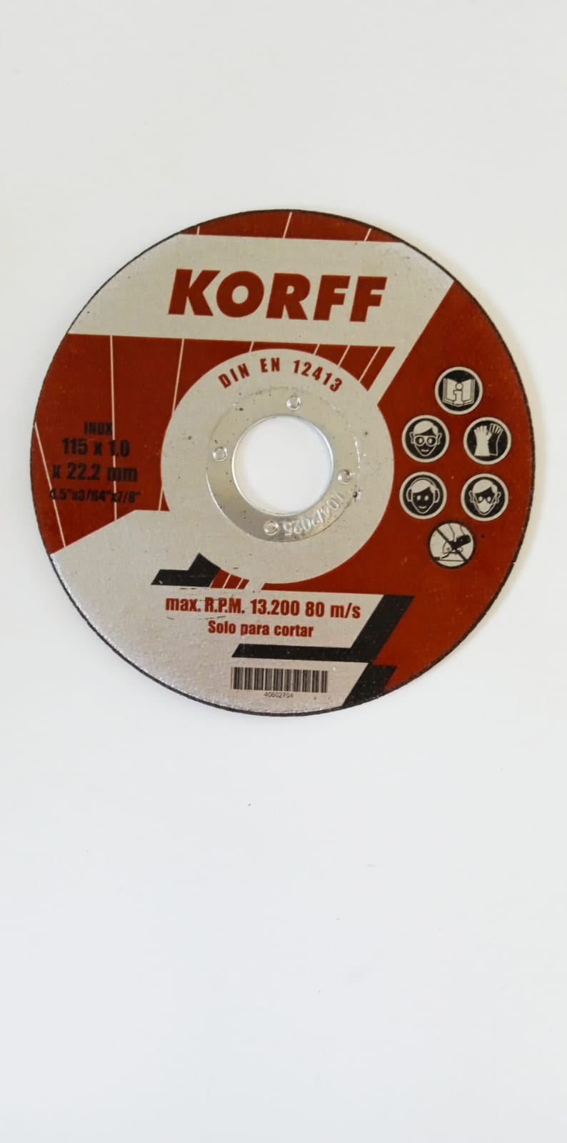 Disco de corte metal 4.5" x 1 mm