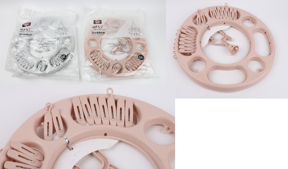 COLGADOR PLASTICO 16 PINZAS - 2 COLORES